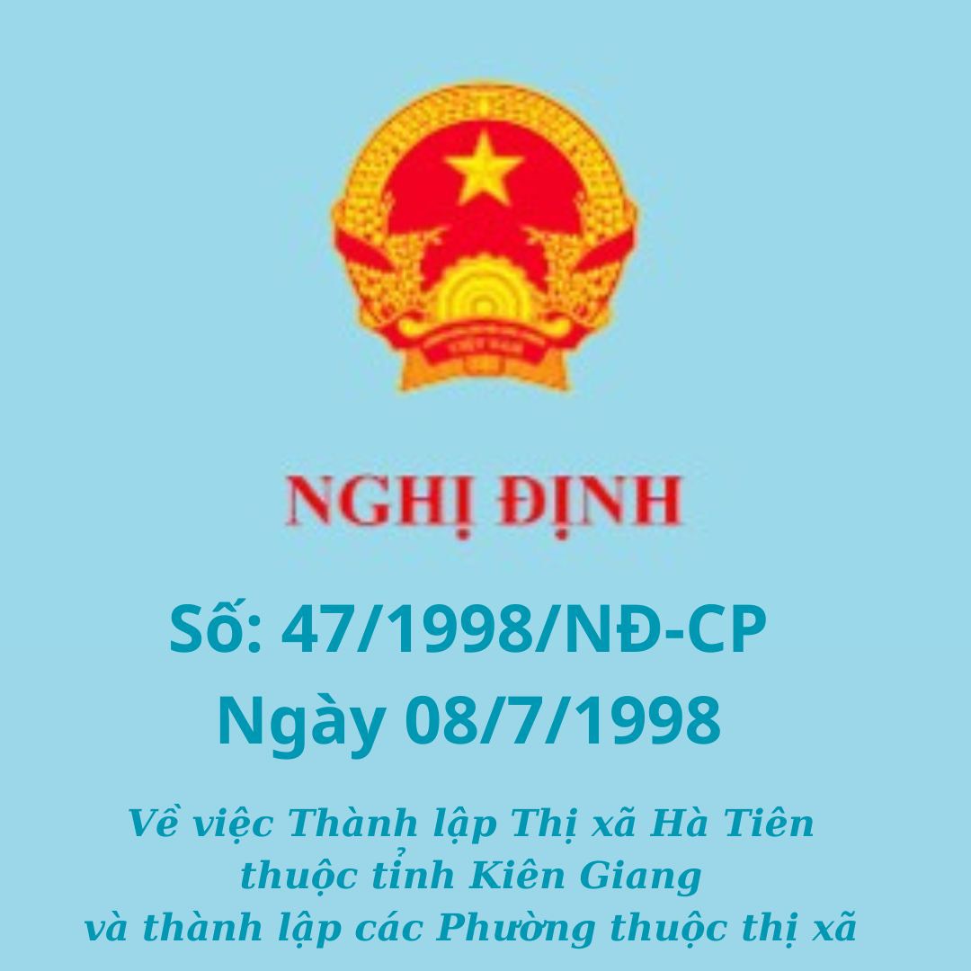 Nghị Định Số 47/1998/NĐ-CP | Thành Lập Thị Xã Hà Tiên